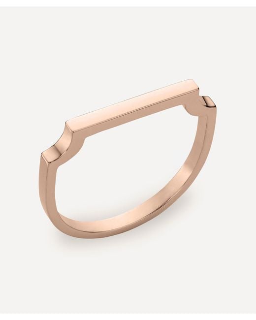 Monica Vinader Metallic Rose Gold Plated Vermeil Silver Signature Thin Ring