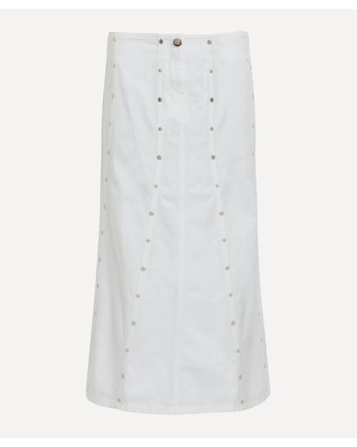 GIMAGUAS White Women's Berta Silver-studded Cargo Skirt 10