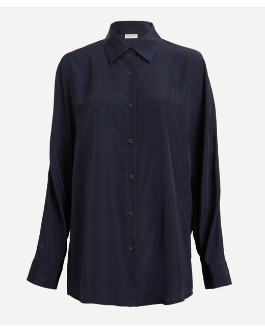Dries Van Noten Blue Women's Oversized Navy Shirt Xs