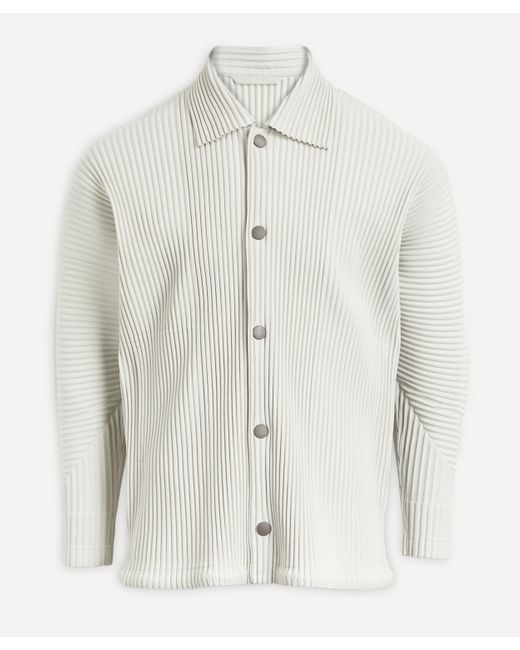 Homme Plissé Issey Miyake Mc August Pleated Coach Jacket in Pearl Grey ...