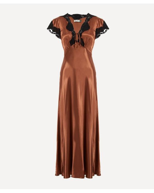 princess polly baby blue dress Plunging V Neck Thigh Split Bronze Brown Prom Gown