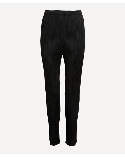 Pleats Please Issey Miyake Women's Slim Fit Pleated Black Trousers 5