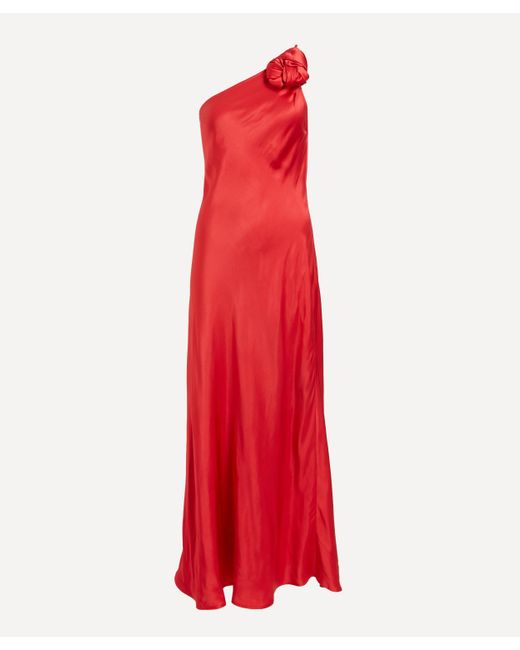 Rixo Red Women's Doutzen Satin Single-shoulder Gown Xxs