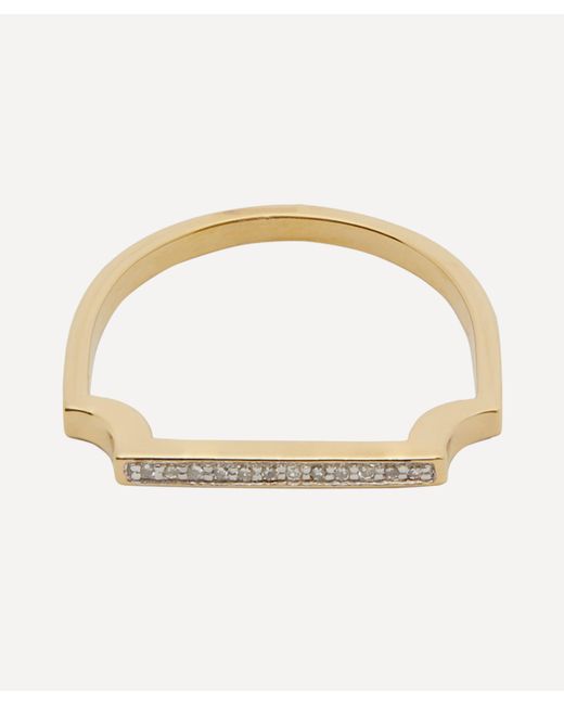 Monica Vinader Metallic Gold Vermeil Signature Thin Diamond Ring