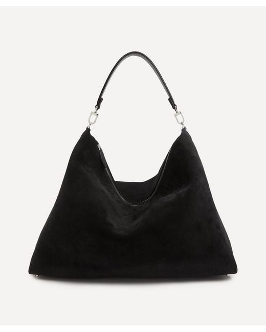 Totême  Black Bevel Suede Tote Bag