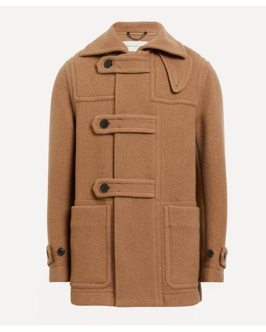 Dries Van Noten Brown Mens Camel Wool-blend Tab Collar Jacket for men