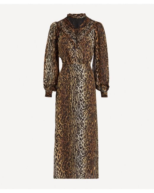 Rixo Brown Women's Bette Bohemia Leopard Dress