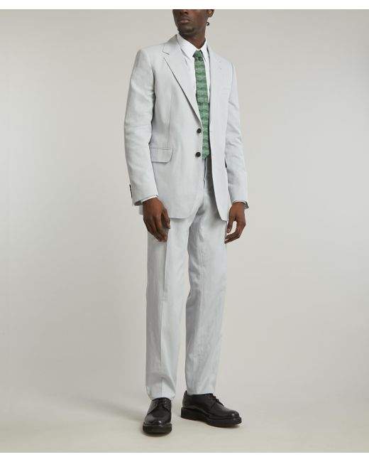 Dries Van Noten White Mens Soft Constructed Cotton Suit 38/48 for men