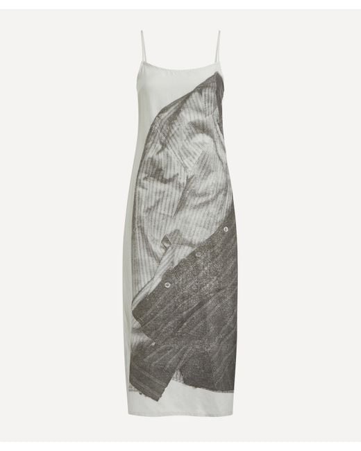 Paloma Wool Gray Women's Petra Printed Silk-blend Dress