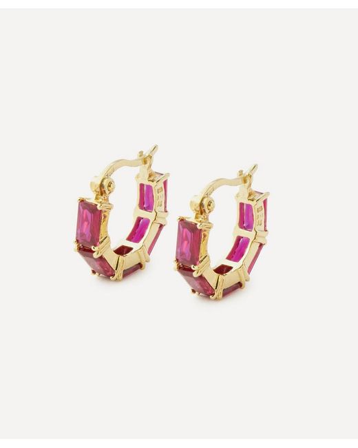 Anna + Nina White Plated Rouge Ring Earrings