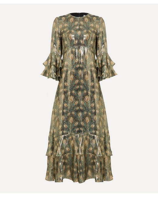 liberty green dress Liberty Silk Lame Gala Dress in Green