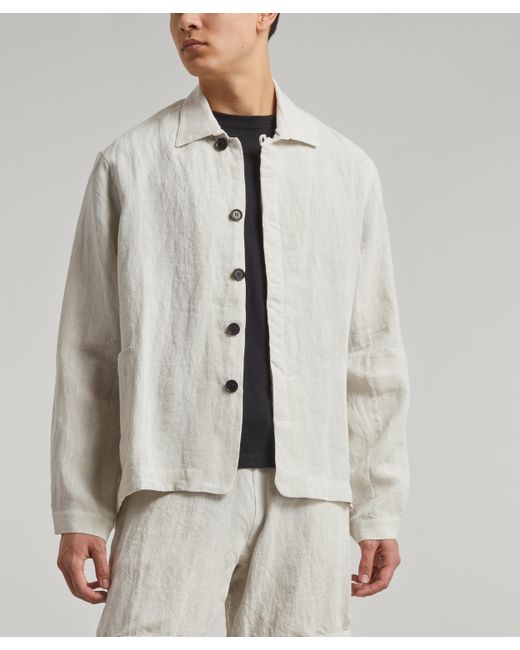 Marane White Mens Lightweight Linen Jacket for men