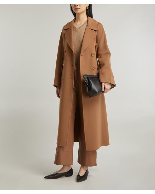 Max Mara Brown Women's Eric Belted Wool Coat 10