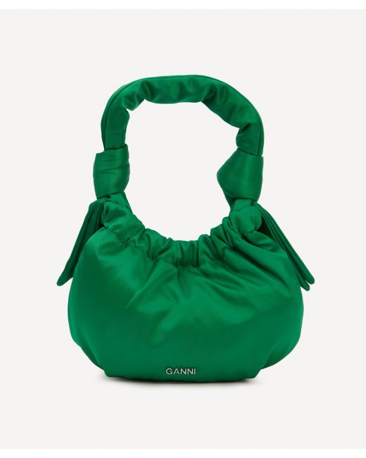 Ganni Green Women's Occasion Small Hobo Bag