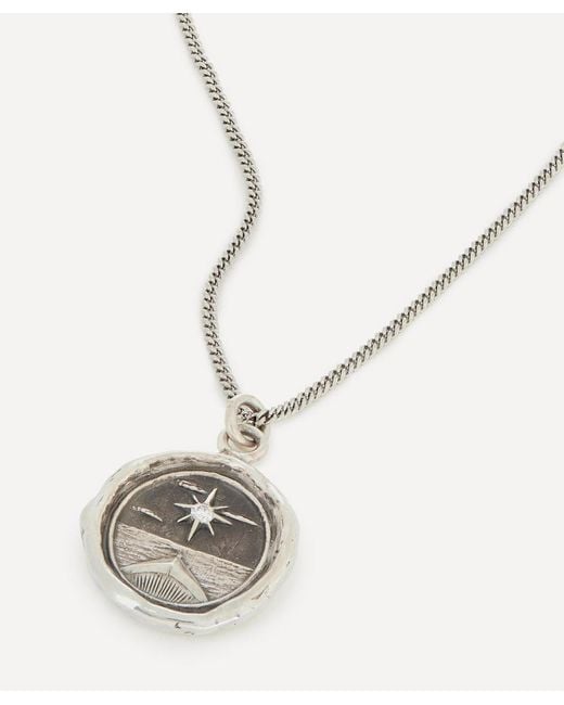 Pyrrha Natural Sterling North Star Diamond Set Talisman Necklace
