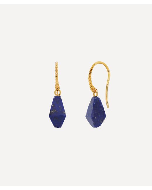 Monica Vinader Blue 18ct Gold Plated Vermeil Silver Lapis Wire Drop Earrings One