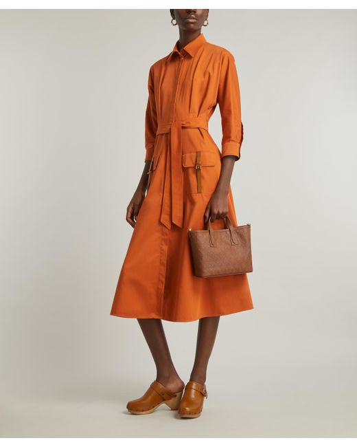 Max Mara Orange Women's Belted Sibari Dress 16