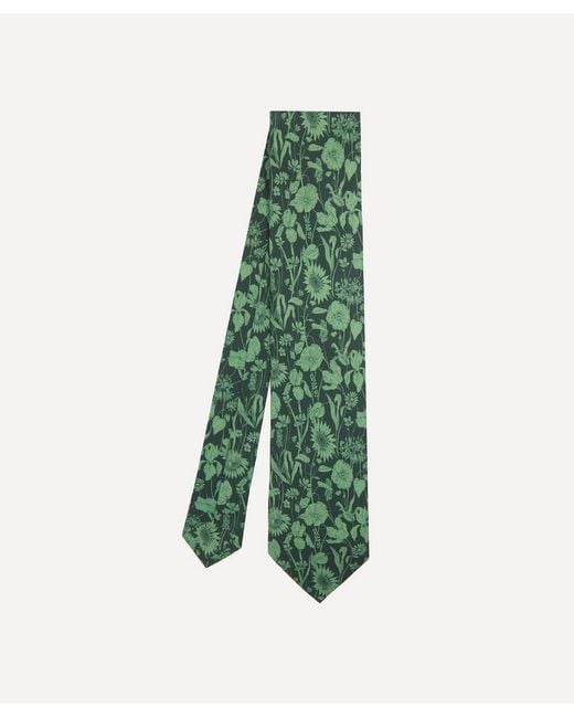 Liberty Green Mono Muse Silk Tie for men