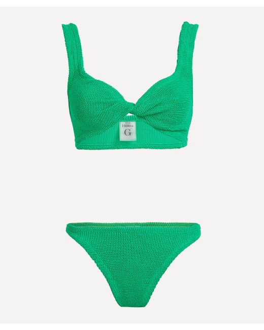 Hunza G Green Women's Juno Crinkle Bikini One Size