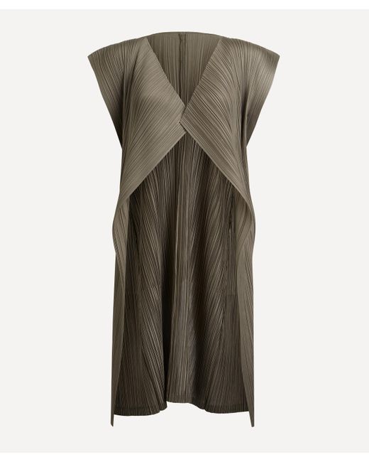 Pleats Please Issey Miyake Green Women's Monthly Colours March Pleated Waistcoat 5