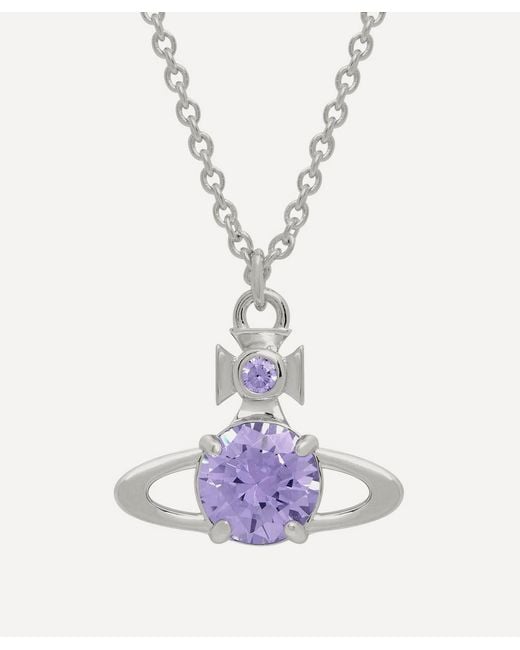Vivienne Westwood White Platinum-Tone Reina Large Pendant Necklace