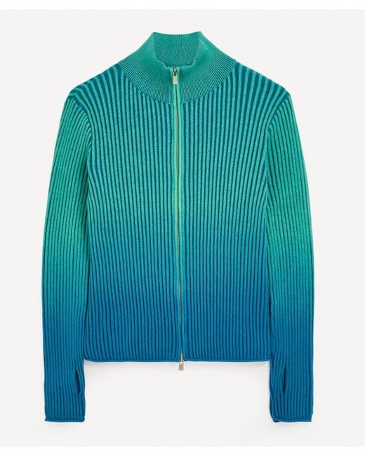 House Of Sunny Blue Women's Open Water Knit Zip-up Cardigan