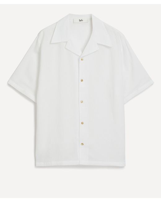Séfr White Mens Dalian Short-sleeved Shirt for men
