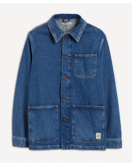 Nudie Jeans Blue Barney Organic Cotton Denim Worker Jacket for men
