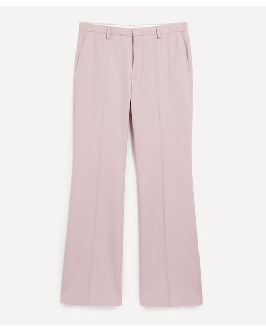 Dries Van Noten Pink Flared Wool Trousers for men