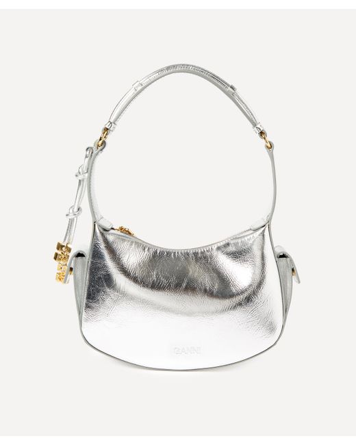 Ganni White Women's Silver Swing Shoulder Bag One Size