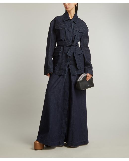 Dries Van Noten Blue Women's Indigo Tie-waist Denim Jacket L