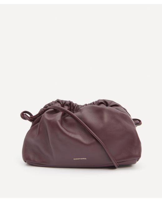 Mansur Gavriel Purple Mini Cloud Leather Clutch One Size