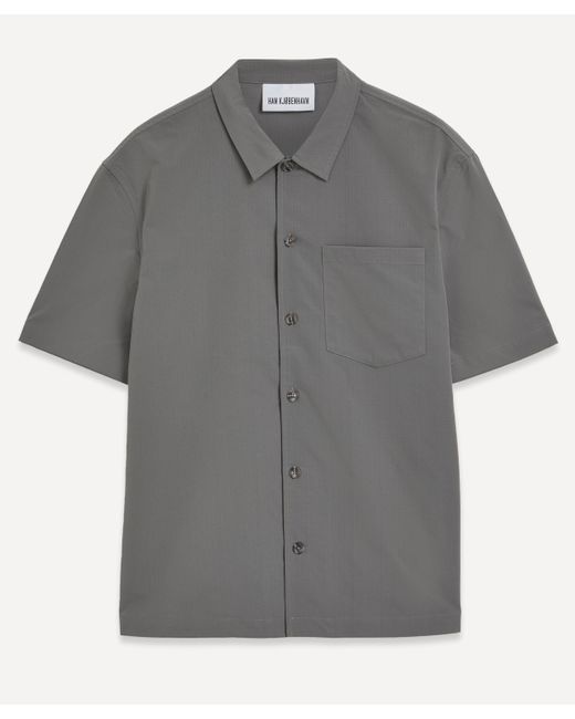 Han Kjobenhavn Gray Mens Ripstop Summer Shirt 34/44 for men
