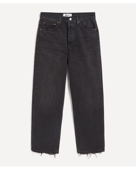 Agolde Blue 90S Crop Mid-Rise Straight Jeans