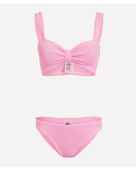 Hunza G Pink Women's Bonnie Crinkle Bikini One Size