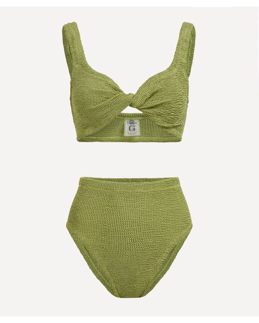 Hunza G Green Women's Jamie Crinkle Bikini One Size