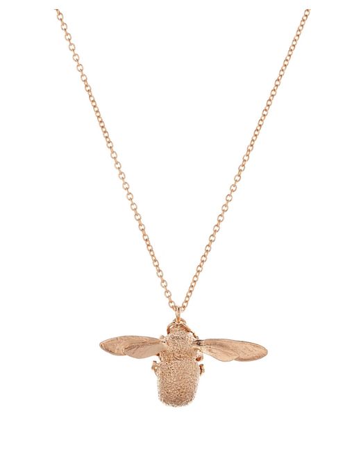 Alex Monroe Pink Rose Gold Vermeil Bumblebee Necklace
