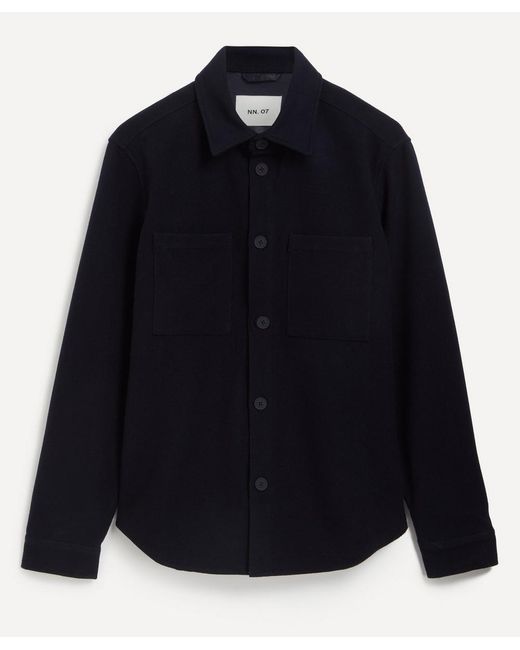 NN07 Blue Carter 8286 Wool Overshirt for men