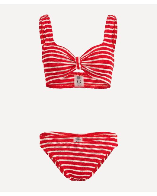 Hunza G Red Women's Bonnie Crinkle Bikini One Size
