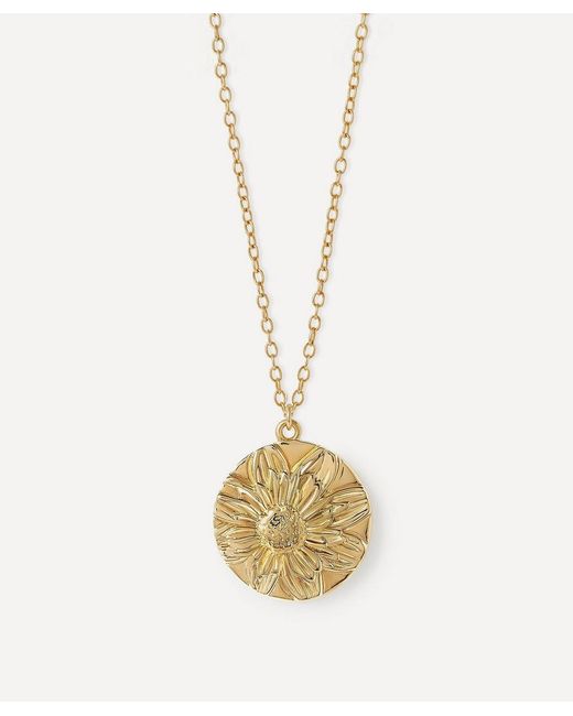 Astley Clarke Metallic 18Ct-Plated Vermeil Terra Dahlia Locket Necklace