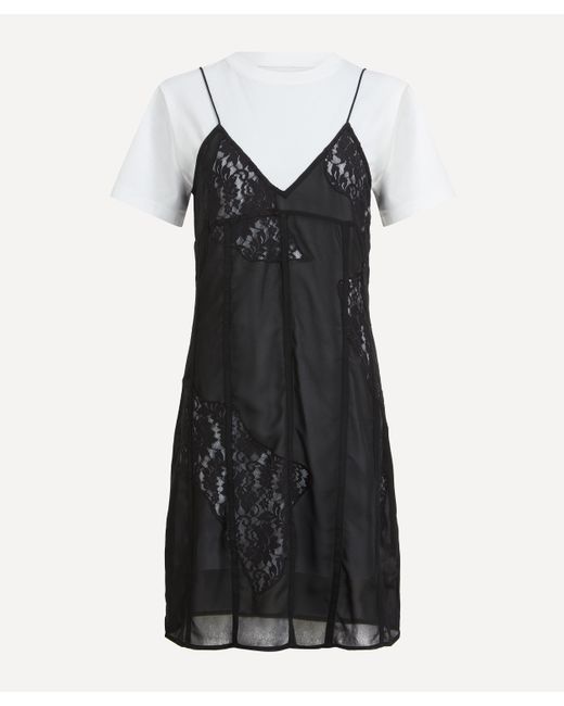 Les Coyotes De Paris Black Women's Two-piece Noir Lace Tee Dress