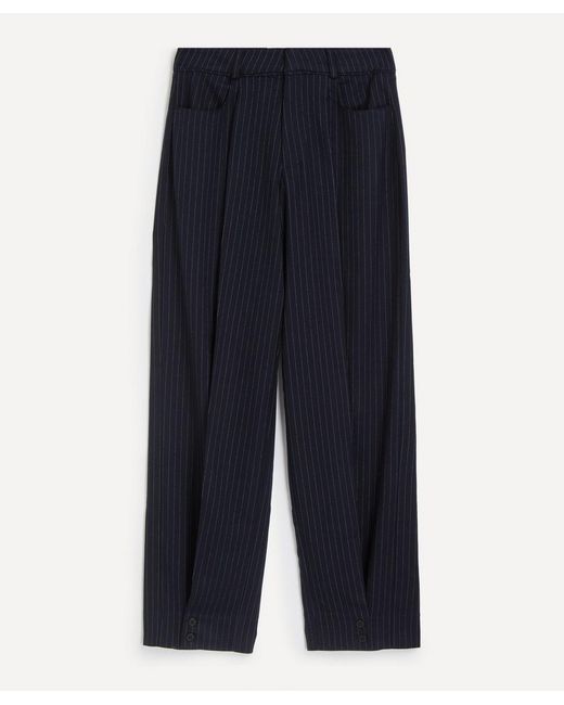 Peachy Den Blue Bardot Pinstripe Trousers