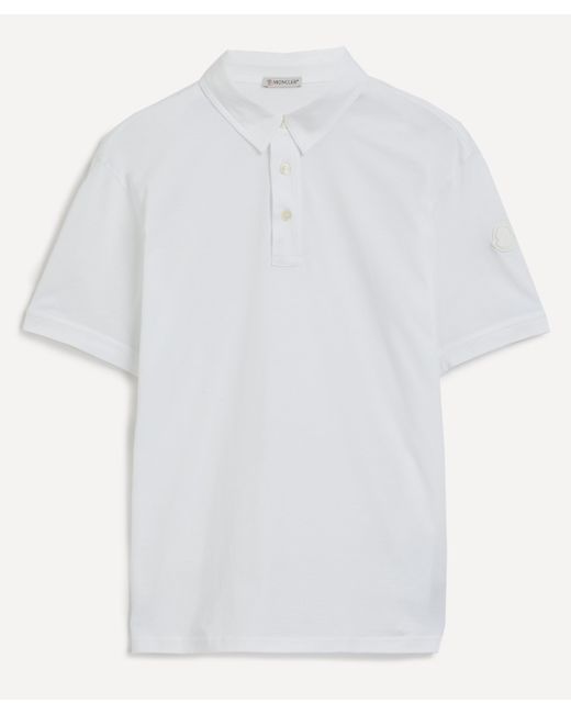 Moncler Mens Optical White Polo Shirt for men