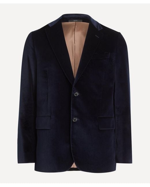 Paul Smith Blue Velvet Tailored Two-Button Jacket for men