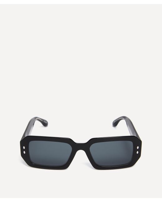 Isabel Marant Blue Women's Acetate Rectangle Black Sunglasses One Size