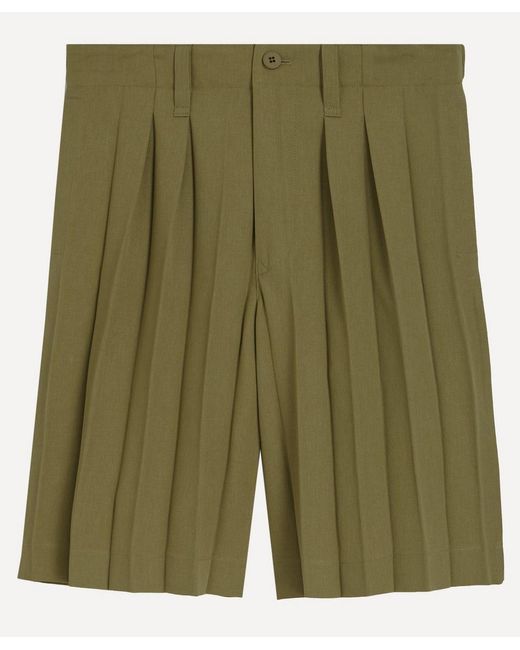 Homme Plissé Issey Miyake Green Edge Ensemble Pleated Shorts for men