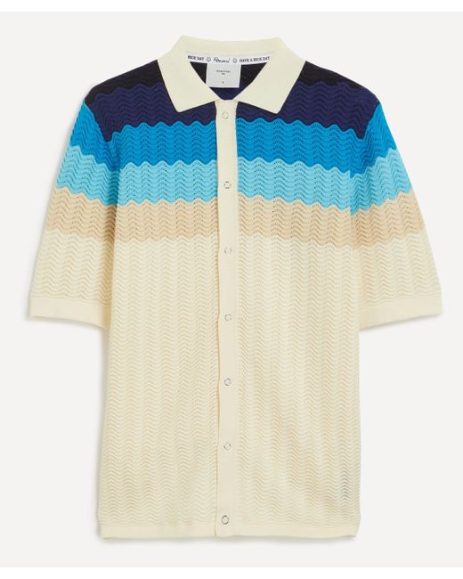 Percival Blue Mens Gumdrop Knitted Shirt Xl for men