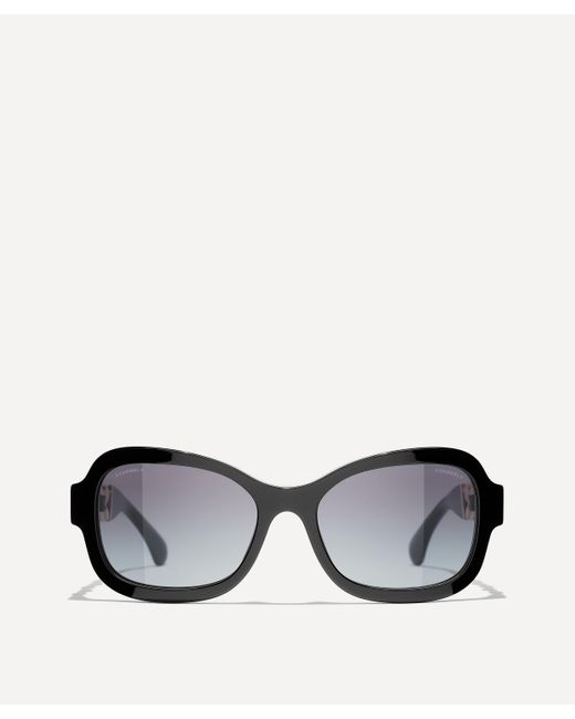 Chanel Women's Rectangle Sunglasses in Black
