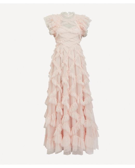 Needle & Thread Pink Women's Genevieve Ruffle Gown