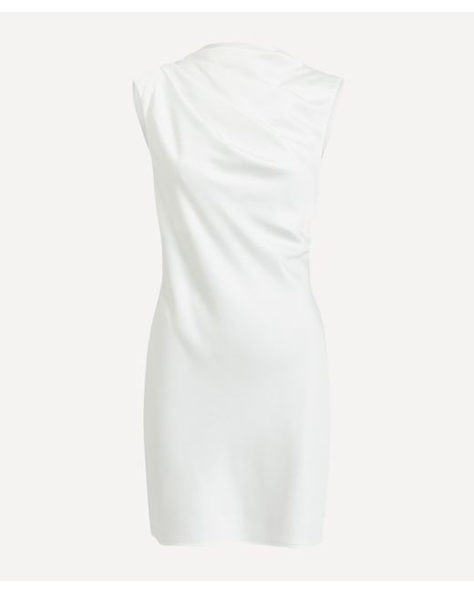 Significant Other White Women's Annabel Bias Ivory Satin Mini-dress 14